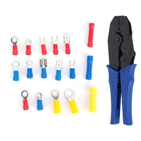 Top Shelf 300 Piece Insulated Wire Connector Kit With Heavy Duty Crimp Pliers For Cars And Boats Plus Mixed Terminals Flame Proof Tin Plated Contacts For Super Safe Electric Connections In Any Garage Setup, mixed crimp connectors and pliers