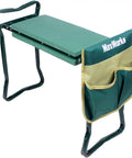 Folding Garden Kneeler Stool With 8 Inch Wide Kneeling Pad And Tool Pouch For Planting And Gardening, Lightweight And Sturdy With Back Support