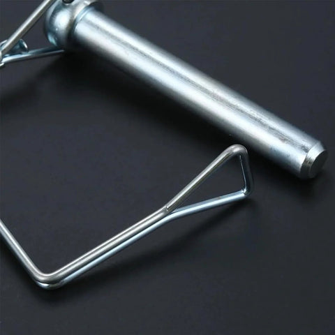Beefy Heavy Duty Trailer Coupler Pins Three Eighths Inch By Four Inch Pack Of Four With Anti Loss Safety Cable Zinc Plated Locking Hitch Pins