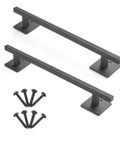 Rustic Barn Door Handle 12.6 Inch Built Tough for All Weather Gates Heavy Duty Carbon Steel Pull With Rust Resistant Coating Easy Install Sliding Door Handle for Garage Shed Closet Pantry Black Finish with screws