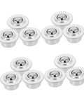 12 Pack Mounted Ball Bearing Transfer Casters Silver Steel Caster Wheels For Furniture Low Torque With Protective Cover