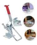 Heavy Duty Galvanized Toggle Latches For Toolbox And Draw Chest With Quick Release Pull Mechanism Offers 2183lbs Holding Capacity shown from the side, showcasing its robust design.