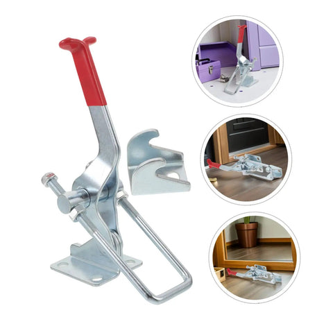 Heavy Duty Galvanized Toggle Latches For Toolbox And Draw Chest With Quick Release Pull Mechanism Offers 2183lbs Holding Capacity shown from the side, showcasing its robust design.