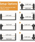 7 setup options for Sliding Barn Door Floor Guide With Adjustable Rollers And Hardware, flush flat bottom design.