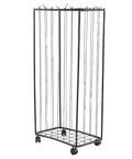 Heavy Duty Garage Ball Storage Rack Smooth Rolling Sports Organizer Cart with black steel frame and wheels for easy mobility.