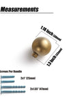 30mm Antique Brass Cabinet Knob Set Of 6 For Dresser Drawer Wardrobe, knob with screws detailing measurements