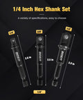 Impact Grade Socket Adapter Set Three-Piece With Bit Holder One Quarter Inch Three Eighths Inch SAE Hex Shank Display