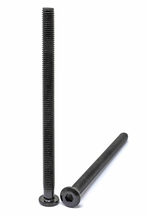 Five Pack M8 x 125mm Hex Socket Flat Head Cap Screws, Partially Threaded, Stainless Steel 304 With Black Oxide Finish displayed