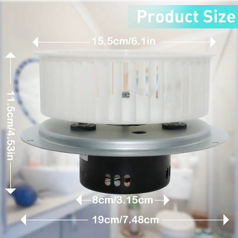 Image of Replacement Motor Assembly For QT100 And QT110 Series Fans Compatible With 0696B000, 1400 RPM, 115V, 60Hz showing dimensions.