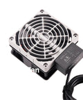 One Piece Heavy Duty Industrial Cabinet Heater Stops Freezing and Moisture Buildup Includes Adjustable Thermostat 220V Electric Heat Unit close-up view with fan.