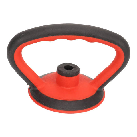 Pro Grade Adjustable Kettlebell Handle With Ergonomic Grip For Weight Plate Training, red and black handle