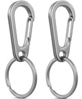 Stainless Steel Carabiner Keychain Quick Release Heavy Duty Clip For Purse Car Motorcycle And Key Rings Kit Two Pack Silver Built To Last