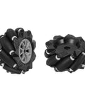 2Pack Mecanum Wheels Set For Smart Robot Cars, 97mm omnidirectional wheels, ABS rubber left drive, black