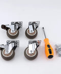 2 Inch Heavy Duty Swivel Casters Set Of 4 For Furniture Cribs And Workbenches 300 Lb Total Capacity Floor Safe And Quiet Rolling, 2 with brakes and 2 without, includes screws and driver