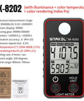 Pro Grade Color Temperature Tester And Illuminance Meter With Ultra Precise 0.5 To 300000 Lux Range LED Illumination Test Meter For Photography And Video Photometric Luminance Measurement Device, SK-8202 handheld