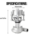 Beefy 500W Micro Hydroelectric Generator Portable Water Turbine Power Station with aluminum alloy construction and dimensions shown