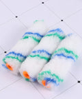 Mega Pack Of Twenty Soft Polyester Wall Paint Roller Brushes Delivers A Hella Smooth As Butter Finish Perfect For Painting Interior Walls Ceilings Canvas And Waterproof Coatings - Close-up of three paint roller sleeves.
