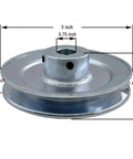 Single Groove V Belt Pulley, Five Inch Outside Diameter, Three Quarter Inch Bore, For A B 5L 4L V Belts, Zinc Plated, Side View