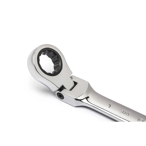 Close-up of Flex 25-Piece Ratcheting Wrench Set with SAE and metric sizes, 72-tooth box end, off-corner loading, ultra-thin head