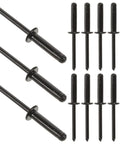 Heavy Duty Aluminum Blind Rivet Kit 20 Piece For Beefy Grip And Quick Fixes, black aluminum rivets, ideal for marine and auto projects