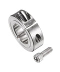 Image of Split Clamp-On Shaft Collar With 1-1/8 Bore, 1-7/8 Outside Diameter, 1/2 Inch Thick, 304 Stainless Steel, Set-Screw Style