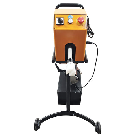 Front view of Pro Grade Brake Disc And Drum Lathe For Quick On Vehicle Repairs, Handles Up To 450mm Discs, Grinding Speed 8.5 mm Per Min, 110V Power, No Disassembly Needed, Easy, No Hassle Brake Machining Tool on stand