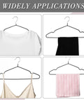 100 Pack Non Slip Metal Hangers For Clothes Dope Space Saving Triangle Design with clothing items displayed