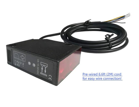 IP67 Waterproof Photoelectric Beam Sensor For Gates And Garage Doors, Universal 10-30V DC, 6.6ft cord, safety sensor close-up