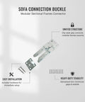 Clip Style Must-Have Galvanized Iron Sofa Connector For Modular Sectional Frames Secure Lock Buckle with screws shown