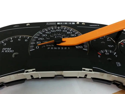 Dash gauge with needle tool from Six Piece Stepper Motor Repair Kit X27.168 For Chevy GM GMC Dash Gauges 2003 2006 Silverado Suburban