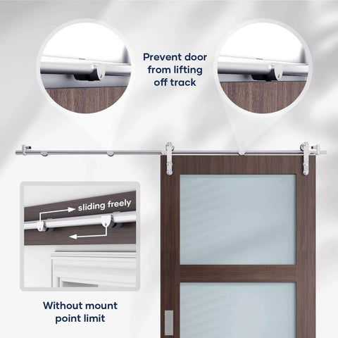 Heavy Duty 6 Ft Stainless Steel Sliding Barn Door Hardware Track Kit For 30 To 36 Inch Single Door Anti Rust Anti Corrosion