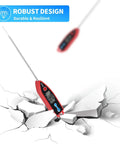 Digital Water Thermometer For Liquid And Food, Instant Read, Waterproof IPX7, Long Probe displaying 78.2°F on shattered ground