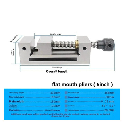 Manual Right Angle Vise With Go To Clamp System And Slots For Flexible Woodworking And Metalworking Projects, V Shape Holder, dimensions shown.