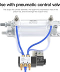 MAL Mini Pneumatic Cylinder With Magnetic Five Eighth Inch Bore 16mm and 1 Inch Stroke 25mm connected to control valve
