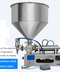 Crush Your Packing Goals With This Smooth Semi Automatic Pneumatic Bottle Filler Machine, featuring a stainless steel hopper and rotary valve.