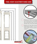 Panel height adjustment guide for the Premium Rock Solid Insulated Pet Door For Extreme Weather With Dual Pane Tempered Glass.