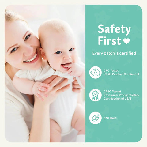 Baby Furniture Edge Protector Crib Rail Teething Guard With Plush Foam Bumpers For Toddler Safety Kick Splinter Damage To The Curb While Keeping Your Lil Ones Solidly Protected Indoors with a smiling mother and baby.