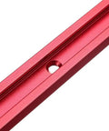 No Sweat Precision T-Track T-Slot Miter Jig Fixture For Router Table And Table Saw built from tough aluminum alloy, red T-slot rail.
