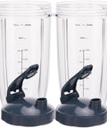 Upgraded Two Pack 32oz Replacement Blender Cups With Flip Top To Go Lid For NutriBullet 600W And 900W Blenders side view