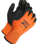 Orange Waterproof Insulated Work Gloves with Thermal Liner, Freezer Ready Winter Gear with Latex Coating, Large Size