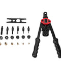All In One Rivet Nut Tool Kit With 6 Mandrels M3 M4 M5 M6 M8 M10 And 175 Piece Metric Rivet Nut Set, tool and accessories displayed