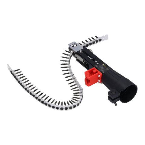 Automatic Chain Nail Gun Adapter, Hella Tough Stainless Steel Spike Driver with attached nails for cordless drills.