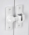 Matte White Barn Door Lock Latch Set 90 To 180 Degree Right Angle Gate Lock For Cabinets Bathrooms And Sliding Doors Aluminum Alloy