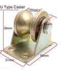Built Tough All Steel V Groove Caster Wheel For Sliding Doors And Heavy Duty Garage Tracks With Smooth Rolling Bearings and Slick U Shaped Pulley Rig For Quick Fixes 38mm diameter