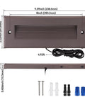 Dimensions of Dope Low Voltage LED Step Lights Outdoor Dimmable 3W 4W 5W With 5 CCT 12-24V AC DC Landscape Stair Risers, bronze color