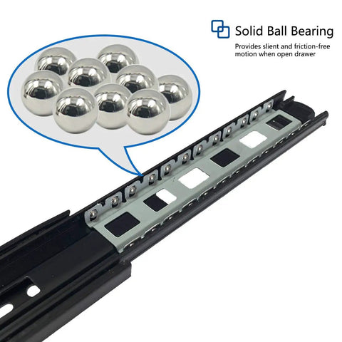 Heavy Duty 22 Inch Push To Open Drawer Slides For Handleless Cabinets, Full Extension Ball Bearing Glides, Slick Side Mount Hardware, Built Tough Rig For Smooth Kitchen And Closet Upgrade
