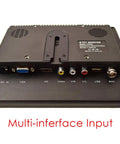 Back view of 8 Inch CCTV Monitor With HD IPS Display 1024x768 Security Screen VGA HDMI AV BNC USB Video Input And Output