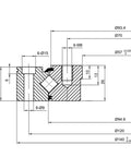 Heavy Crossed Roller Slewing Ring Bearing 57Mm X 140Mm X 26Mm No Gear Teeth technical drawing with detailed dimensions.