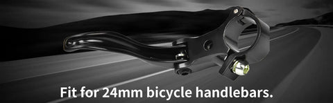 24Mm Dope Bike Brake Levers Set for Mountain Disc Brakes on 24mm handlebars, black aluminum ergonomic design with textured hood