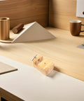 Sturdy Wooden Carving Clamp And Mini Bench Vise For Stone Seal Engraving on a workspace, ideal for calligraphy and DIY projects.